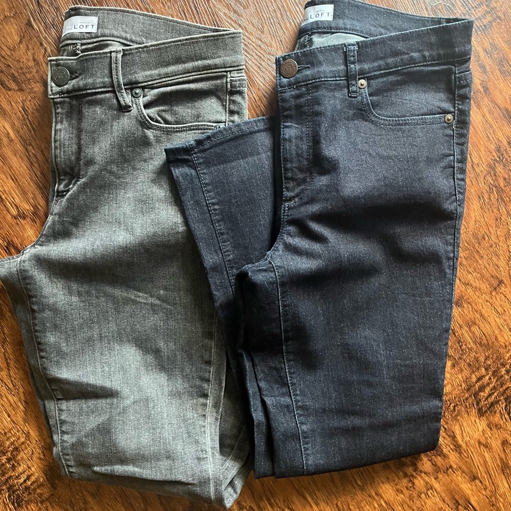 LOFT Women lot of 2 Jeans both size 28 or 6 modern kick crop & modern skinny